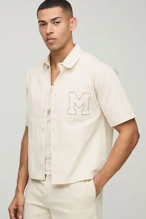 Boohoo Camisa Oversize Recta De Manga Corta Con Bordado