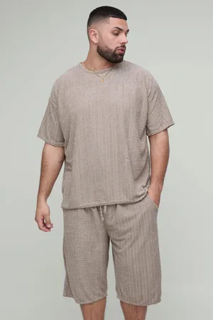 Boohoo Conjunto Plus Oversize De Pantalón Corto Y Camiseta De Jacquard De Felpa