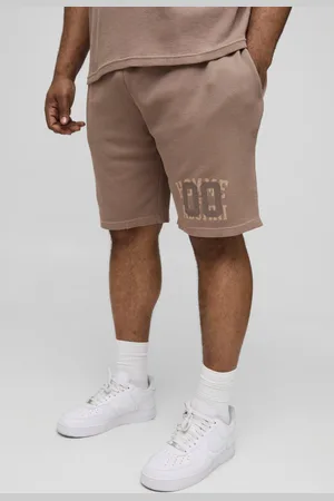 Boohoo Pantalón Corto Plus Holgado De Tela Gofre Y Tela Jersey Con Estampado Gráfico