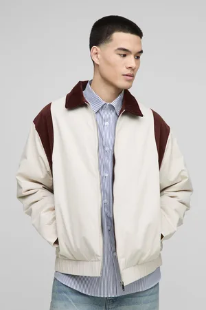 Boohoo Chaqueta Bomber Oversize De Sarga Y Pana Con Cuello