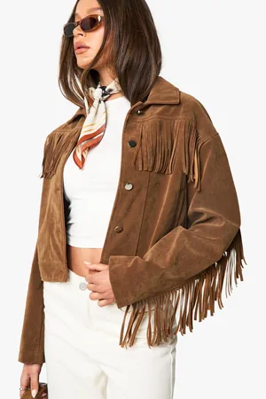Boohoo Chaqueta De Ante Con Borlas