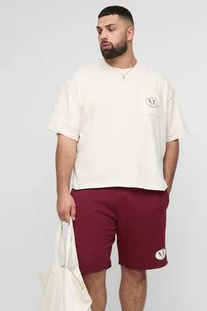 Boohoo Conjunto Plus Oversize Recto Con Estampado Homme De Pantalón Corto Y Camiseta