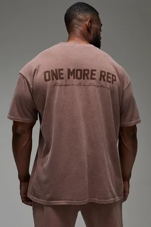 Boohoo Camiseta Man Active Oversize Con Lavado A La Piedra Y Estampado One More Rep