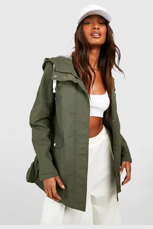 Boohoo Chubasquero Con Ribete En Contraste Y Capucha