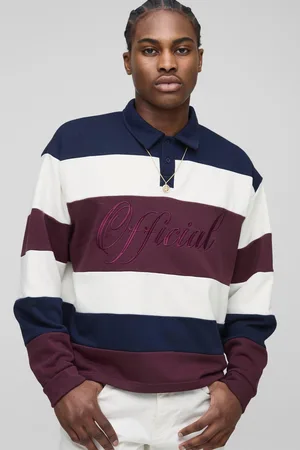Boohoo Sudadera Oversize Recta Estilo Polo De Rugby Con Bordado Y Rayas