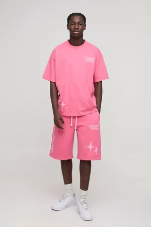 Boohoo Conjunto Oversize Limited Edition De Pantalón Corto Y Camiseta Con Estampado Gráfico De Estrellas En Relieve
