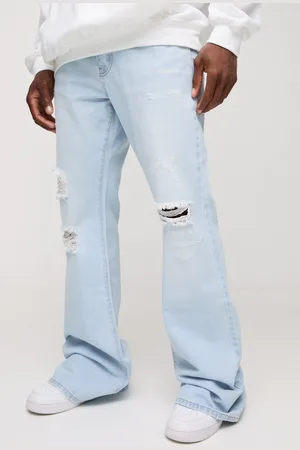 Boohoo Vaqueros Holgados De Campana Sin Tratar Con Rodilla Plisada Y Desgarros