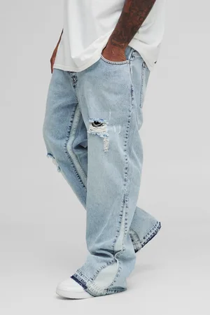 Boohoo Vaqueros Plus Ajustados De Campana Con Paneles Rotos Y Refuerzos