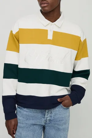 Boohoo Sudadera Oversize Recta Estilo Polo De Rugby Con Bordado Y Rayas
