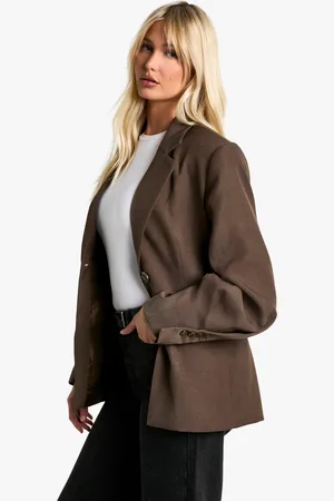 Boohoo Americana Oversize Con Botones Y Mangas Bombachas