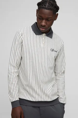 Boohoo Polo De Rugby De Manga Larga Con Bordado De Rayas
