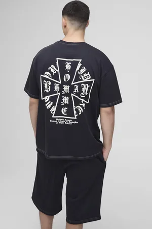 Boohoo Conjunto Oversize De Pantalón Corto Y Camiseta Cruzada Homme