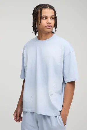 Boohoo Camiseta Oversize Recta Con Lavado A La Piedra E Incrustaciones
