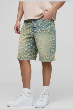 Boohoo Pantalones Cortos Vaqueros Holgados Desteñidos De Rotos