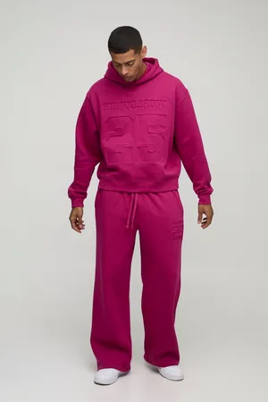 Boohoo Chándal Oversize Recto Con Capucha Y Estampado Universitario 25 En Bajorrelieve