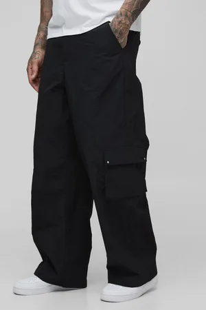 Boohoo Pantalón Tall Cargo De Pernera Ancha Y Nailon Fruncido