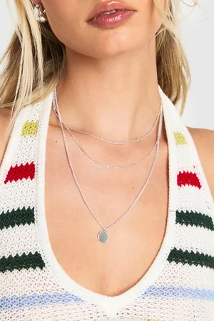 Boohoo Pack De 3 Collares A Capas Con Colgantes Plateados