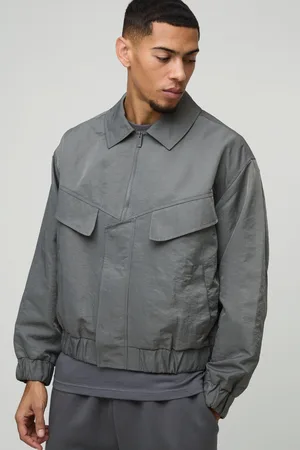 Boohoo Chaqueta Harrington Oversize Recta De Nailon Aterciopelada Con Bolsillos