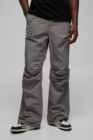Boohoo Pantalón De Campana Fruncido De Nailon Con Cintura Elástica