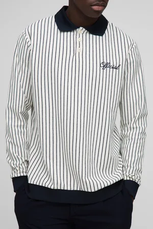 Boohoo Polo De Rugby De Manga Larga Con Bordado De Rayas