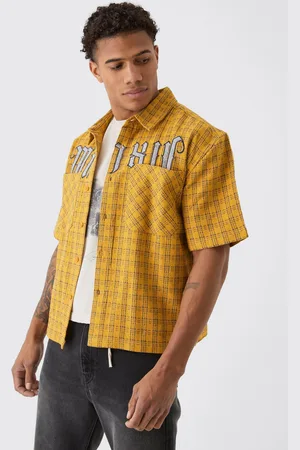 Boohoo Camisa Oversize Recta De Cuadros Pequeños Con Dos Bolsillos