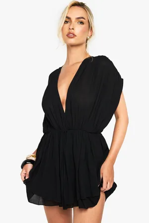 Boohoo Mono Corto De Estopilla Escotado A Capas