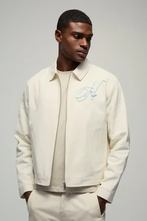 Boohoo Chaqueta Harrington Recta De Sarga Con Aplique Homme
