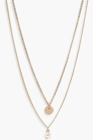 Boohoo Collar A Capas Sencillo Con Perlas Y Círculo