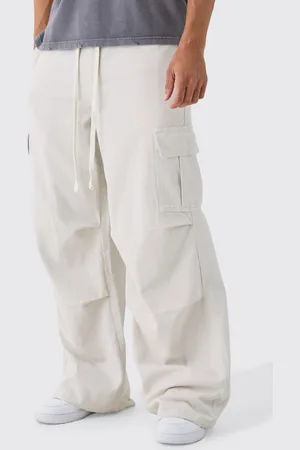 Boohoo Pantalón Cargo Súper Holgado En Color Crudo