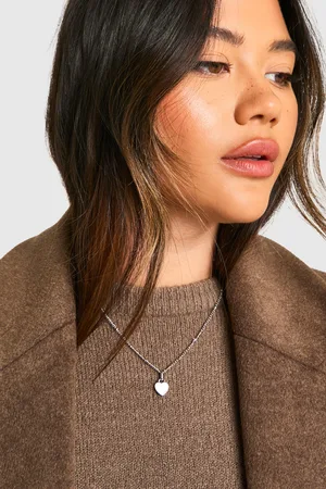 Boohoo Collar De Corazón Con Esmalte Blanco