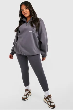 Boohoo Conjunto Plus De Leggings Y Sudadera Oversize Dsgn Con Cremallera A La Mitad
