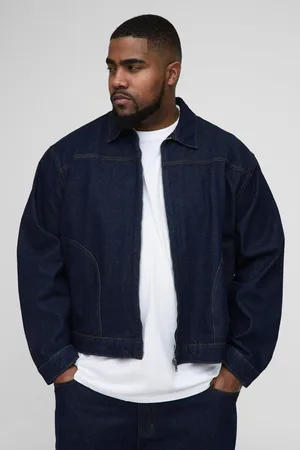 Boohoo Chaqueta Plus Vaquera Recta Con Costuras En Contraste