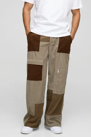 Boohoo Pantalón Cargo Holgado De Pana Y Nailon