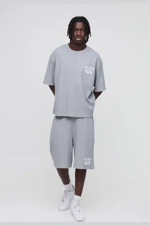 Boohoo Chándal De Pantalón Corto Y Camiseta Oversize Recta De Tela Gofre