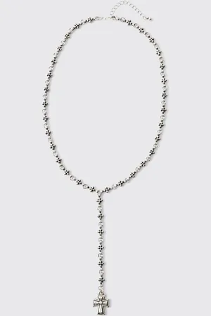 Boohoo Collar Plateado Con Cruz