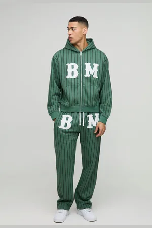 Boohoo Chándal Oversize Recto Con Capucha, Cremallera Y Aplique De Raya Diplomática