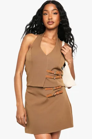 Boohoo Minifalda Entallada Con Hebilla