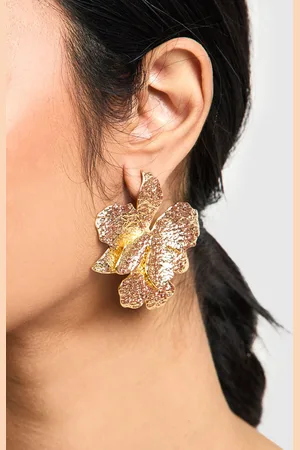 Boohoo Pendientes Llamativos Texturizados Con Flores