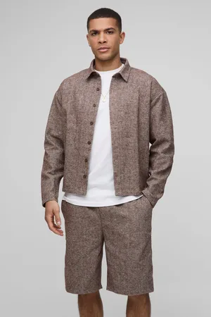 Boohoo Conjunto De Pantalón Corto Holgado Y Camisa Oversize De Espiguilla