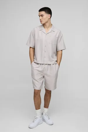 Boohoo Conjunto Oversize De Pantalón Corto Y Camisa De Sarga Suave Con Bolsillos