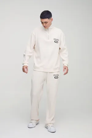 Boohoo Chándal Oversize De Tela Jacquard Con Pantalón Deportivo Holgado Y Tela Gofre Con Cuello Alto