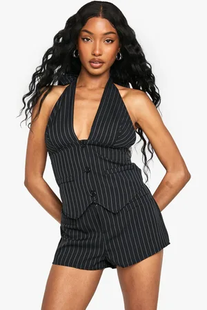 Boohoo Pantalón Corto Entallado Con Raya Diplomática