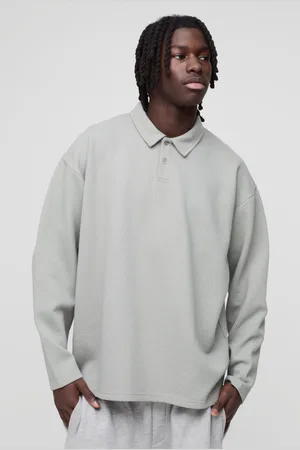 Boohoo Polo Oversize De Manga Larga Y Tela Gofre De Jacquard