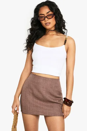 Boohoo Minifalda Efecto Lino