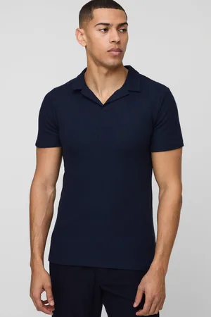 Boohoo Polo Texturizado Ajustado Al Músculo Con Solapas