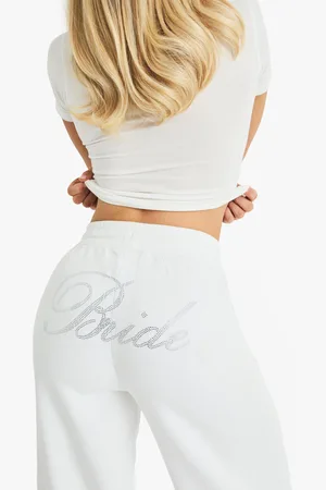 Boohoo Pantalón Deportivo Recto Con Incrustaciones Y Estampado Bride