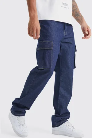 Boohoo Vaqueros Tall Cargo Holgados Sin Tratar