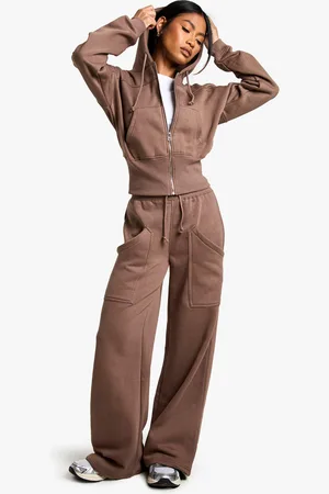 Boohoo Chándal De Pantalón Deportivo De Pernera Recta Y Sudadera Con Capucha