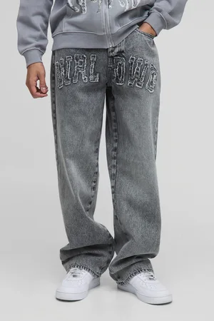 Boohoo Vaqueros Holgados Con Lavado A La Piedra Y Apliques Wrldwd
