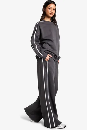 Boohoo Pantalón Deportivo Tall De Pernera Ancha Con Línea Lateral